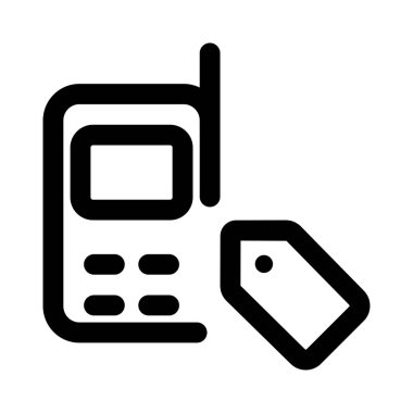 Oyuncak telefonuna etiket iliştirilmiş.