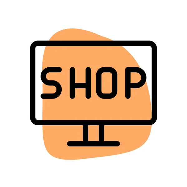 Utilizzo Computer Shopping Online — Vettoriale Stock