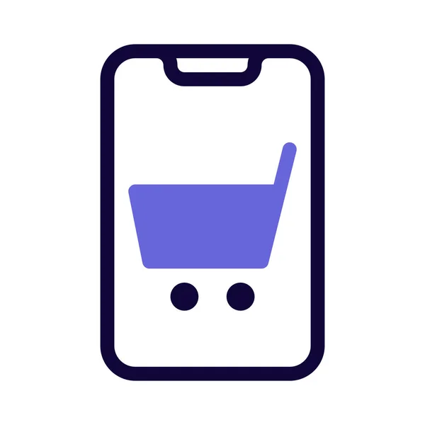 Window Shopping Made Smartphone — Stock Vector