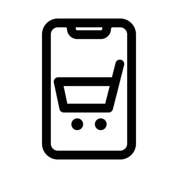 Window Shopping Gemaakt Smartphone — Stockvector