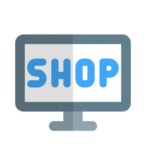 Számítógép Használata Online Vásárlás Lebonyolításához — Stock Vector