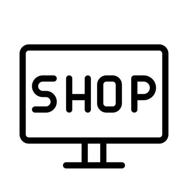 Online Einkäufe Computer Durchführen — Stockvektor