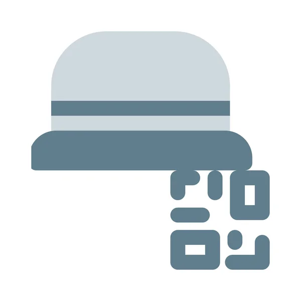 Funky Καπέλο Λεπτομερώς Προστεθεί Ένα Barcode — Διανυσματικό Αρχείο
