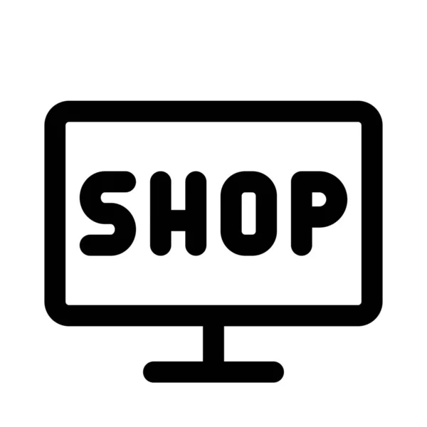 Számítógép Használata Online Vásárlás Lebonyolításához — Stock Vector