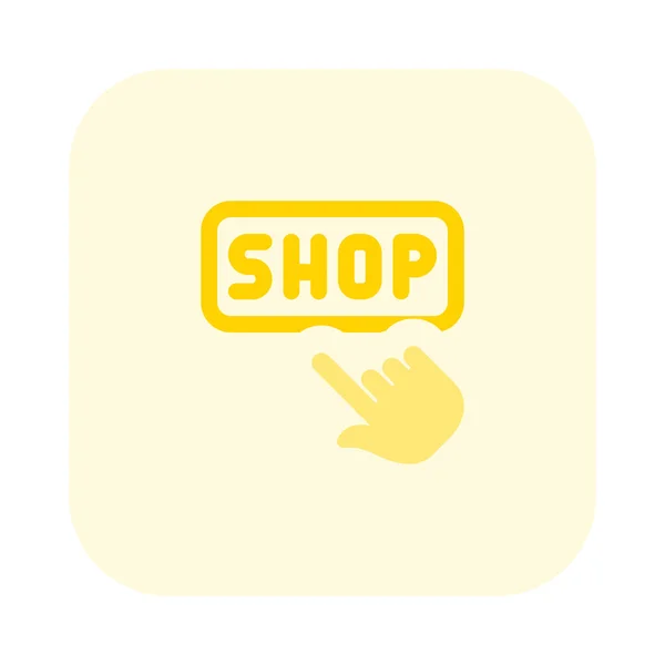 Zeiger Auf Shop Option Website Gezerrt — Stockvektor