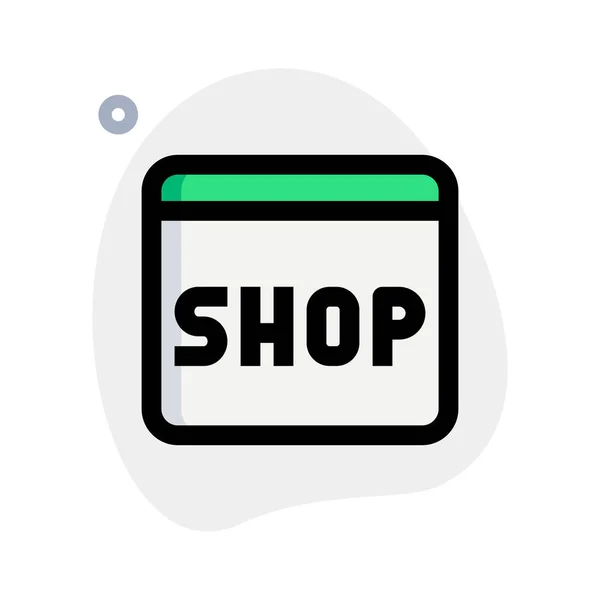 Online Shopping Fenster Browser Geöffnet — Stockvektor