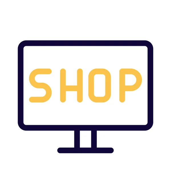 Utilizzo Computer Shopping Online — Vettoriale Stock