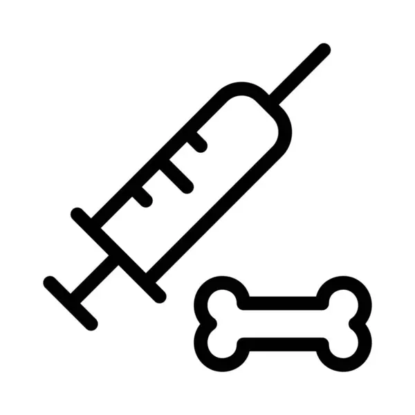 Using Injection Syringe Treat Animals — Stock Vector