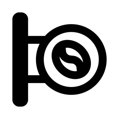 Kahve dükkanının afişi dışarıda asılı..