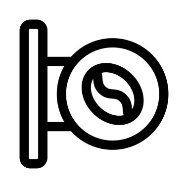 Kahve dükkanının afişi dışarıda asılı..