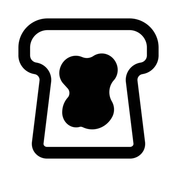Pão Com Manteiga Consumida Café Manhã — Vetor de Stock