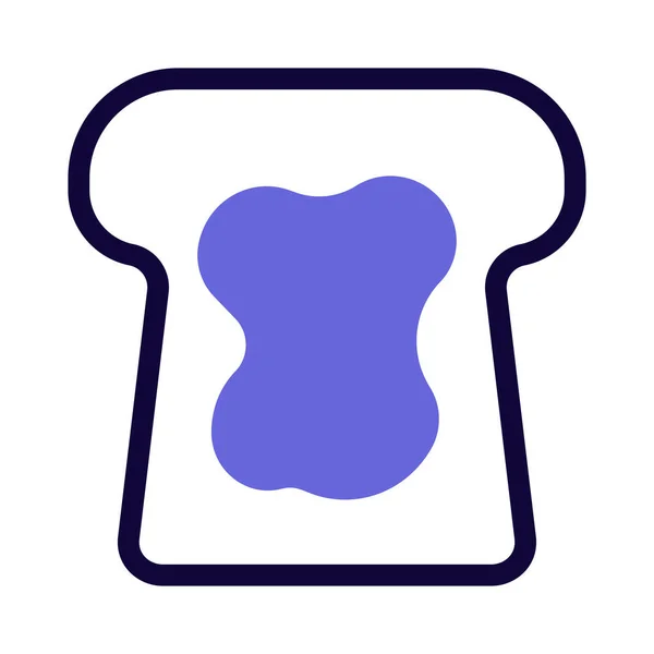 Хлеб Маслом Едят Завтрак — стоковый вектор