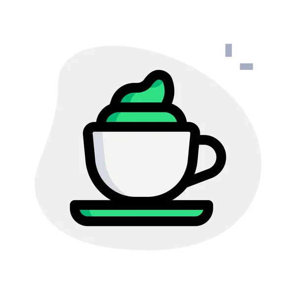 Kaffe Med Skummet Cappuccino Servert Varm – stockvektor