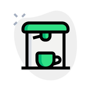 Kafede el yapımı kahve demleme makinesi.