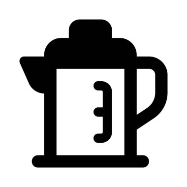 Ölçüm göstergesi olan cam kahve sürahisi