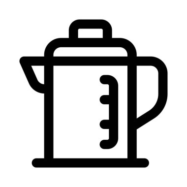 Ölçüm göstergesi olan cam kahve sürahisi