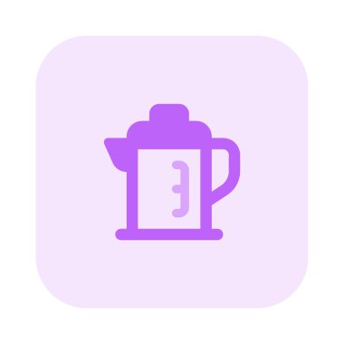 Ölçüm göstergesi olan cam kahve sürahisi