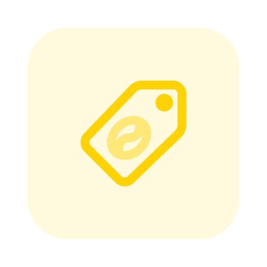 Fiyat etiketi bir kahve paketine iliştirilmiş