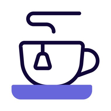 Çay fincanı ve çay poşeti ile servis edilen sıcak çay..