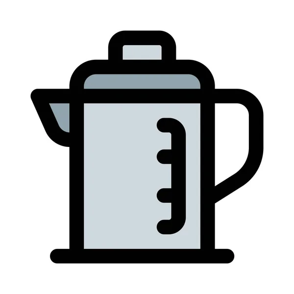 Brocca Caffè Vetro Con Indicatore Misura — Vettoriale Stock