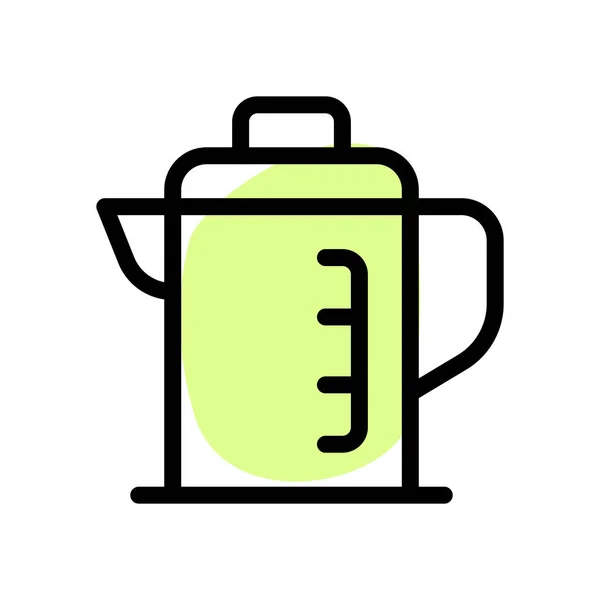 Pot Café Verre Avec Indicateur Mesure — Image vectorielle