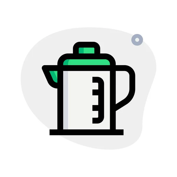 Kaffeekanne Aus Glas Mit Messanzeige — Stockvektor