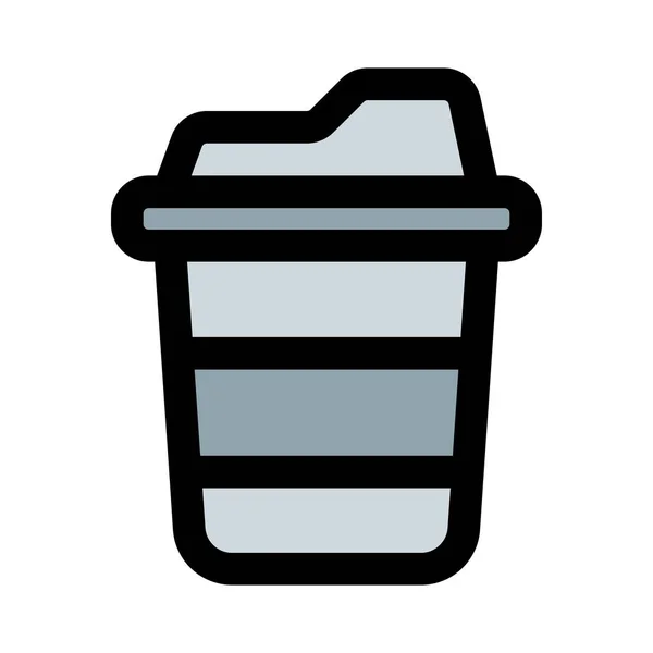 Coffee Glass Sealed Lid Takeaway — Stock Vector