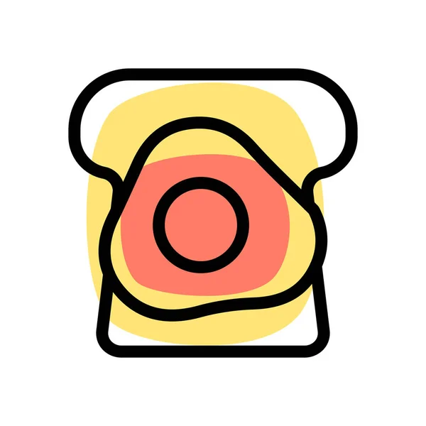 Sandwich Aux Œufs Préparé Pour Petit Déjeuner — Image vectorielle