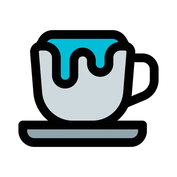 Dripping Leite Uma Xícara Café Latte — Vetor de Stock