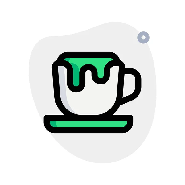 Goutte Lait Dans Une Tasse Café Latte — Image vectorielle