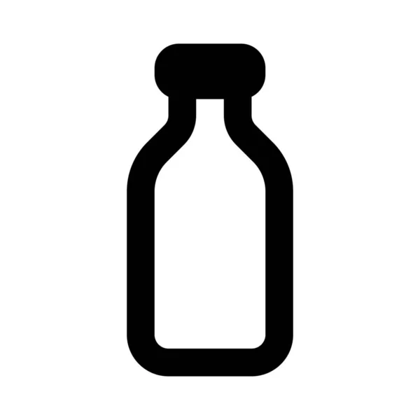 Latte Riempito Bottiglia Vetro Portatile — Vettoriale Stock
