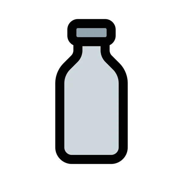 Latte Riempito Bottiglia Vetro Portatile — Vettoriale Stock