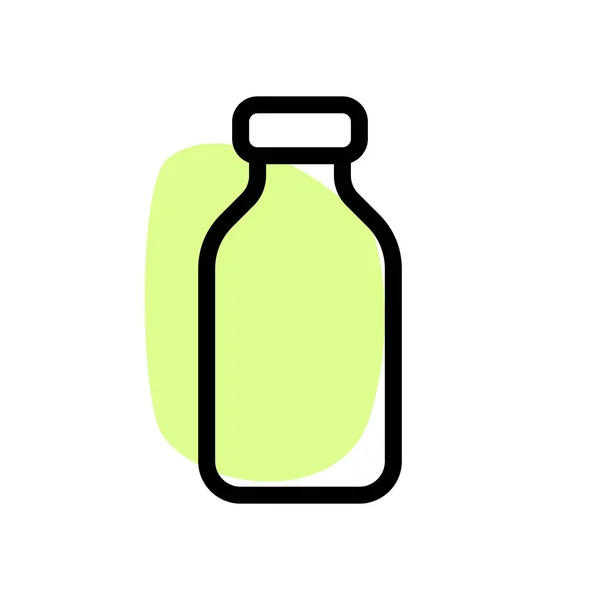 Milk Filled Portable Glass Bottle — Stock Vector