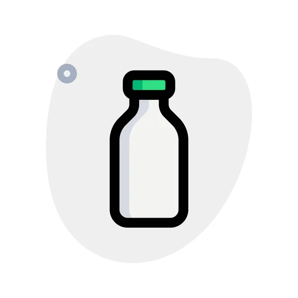 Milk Filled Portable Glass Bottle — Stock Vector