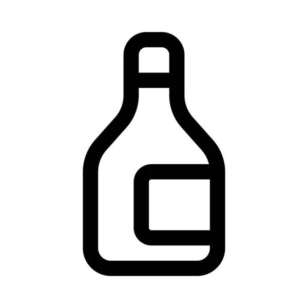 Vin Servi Dans Une Bouteille Verre Hermétique — Image vectorielle