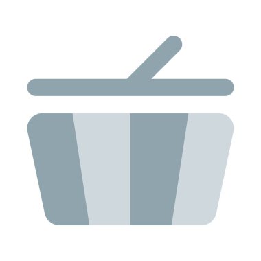 Müşteri için süpermarkette boş sepet var.