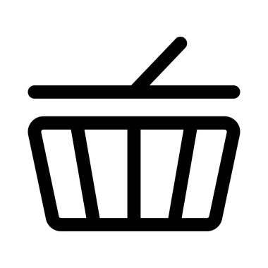 Müşteri için süpermarkette boş sepet var.