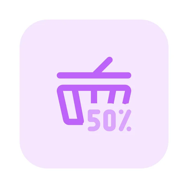 Basket Price Dropped Fifty Percent Offers — Stock Vector