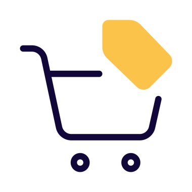 Fiyat etiketi taşıyan alışveriş arabası..