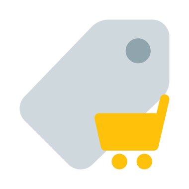 Alışveriş arabasının bir fiyat etiketi var..