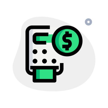 Önceden ödenmiş işlemler için kullanılan banka kartı makinesi