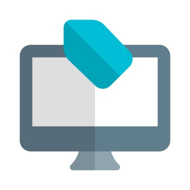 Satılık olarak etiketlenmiş masaüstü ya da bilgisayar.