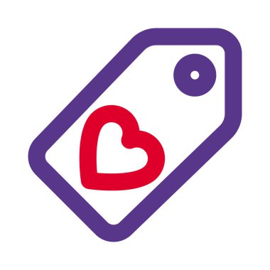 Kalp baskılı Sevgililer Günü etiketi