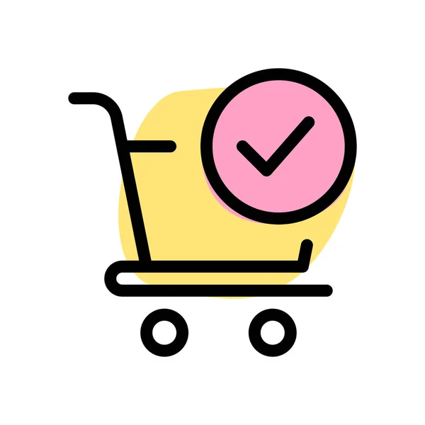 Checklist Items Added Shopping Cart — Stock Vector