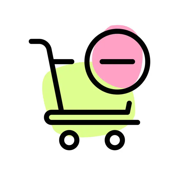 Deleted Product Shopping Cart — Stock Vector