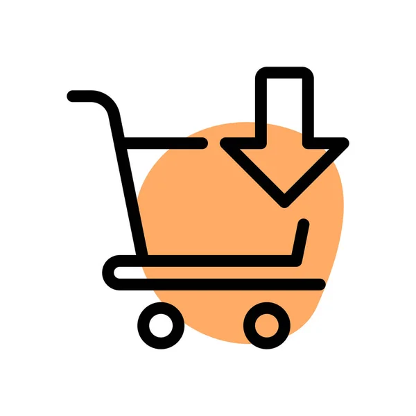 Cart Value Dropped Due Change Prices — Stock Vector