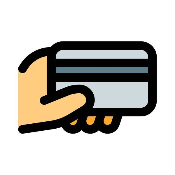 Verwendung Von Kreditkarte Für Bargeldloses Bezahlen — Stockvektor