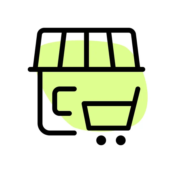 Koszyk Sklepowy Umieszczony Supermarkecie Dla Klientów — Wektor stockowy
