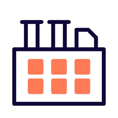 Tütsülenmiş endüstriyel üretim binası.