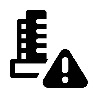 İnşaat tesisinde güvenlik gerekçesiyle uyarı göstergesi.